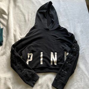 Victoria's Secret PINK Black Cropped Hoodie